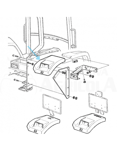 Guardabarros trasero derecho tractor John Deere S/6000-6010