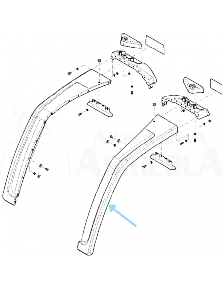 Guardabarros metálico trasero izquierdo tractores John Deere