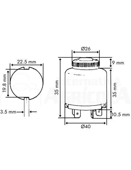 Llave conmutador contacto y arranque tractor Fiat
