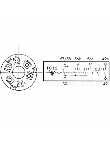 Conmutador de luces 4 posiciones con claxon Tractor Fiat
