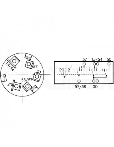 Llave conmutador contacto y arranque tractor Fiat