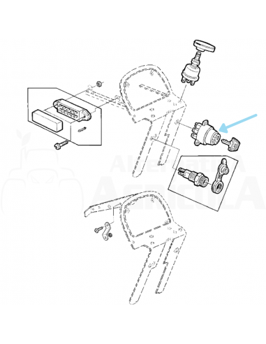 Conmutador Llave Arranque y Luces para Tractores John Deere