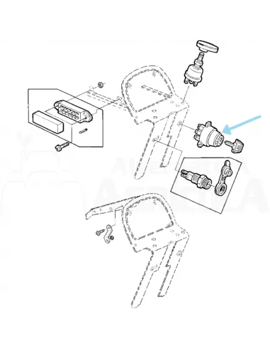 Conmutador Llave Arranque y Luces para Tractores John Deere