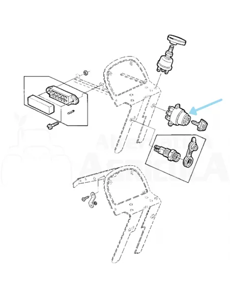 Conmutador Llave Arranque y Luces para Tractores John Deere