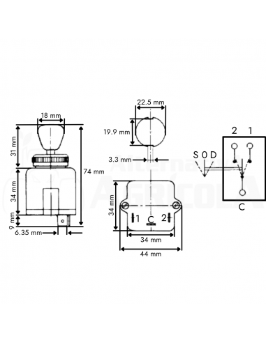 Interruptor conmutador intermitencias Tractores Fiat