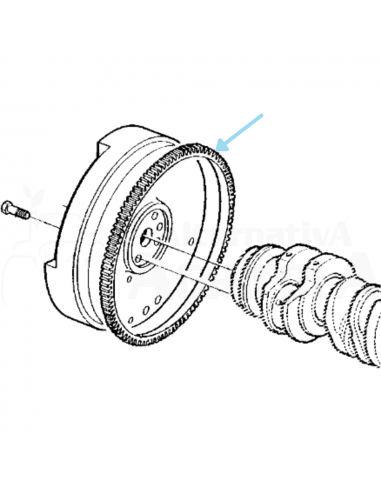 Corona Arranque Volante de Motor para Tractores John Deere Series antiguas, 5000 y 6000