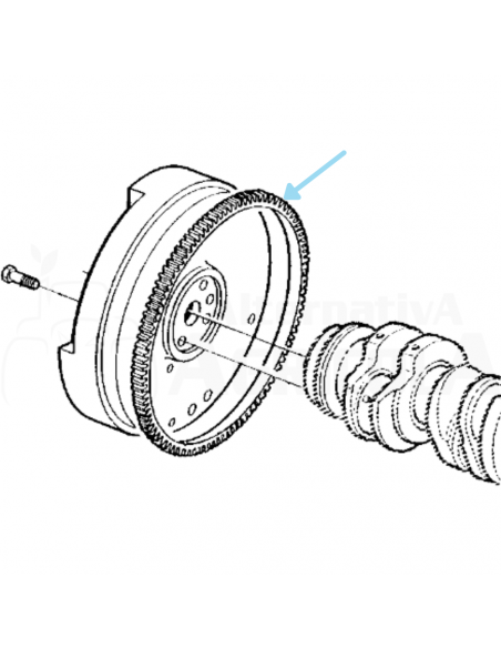 Corona Arranque Volante de Motor para Tractores John Deere Series antiguas, 5000 y 6000