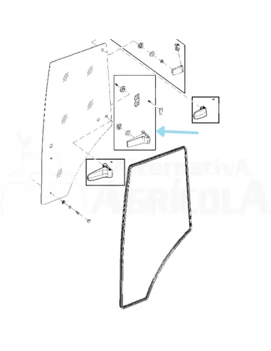 Bisagra de Inferior puerta Izquierda John Deere