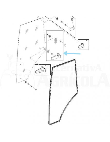 Bisagra Inferior puerta Derecha John Deere AL71325