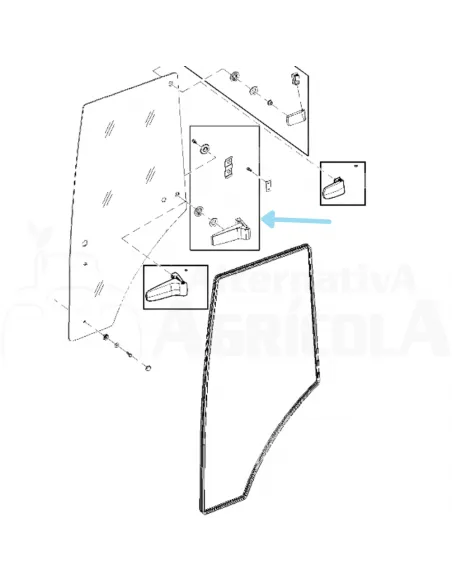 Bisagra Inferior puerta Derecha John Deere AL71325