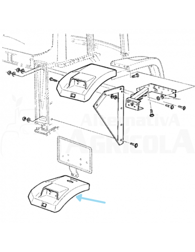Guardabarros trasero plástico izquierdo L101642  John Deere S/6000-6010