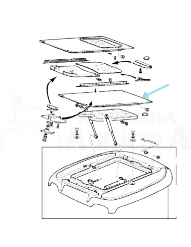 Techo cabina Comfortgard con techo abatible para John Deere S6000, 6020, 6030, 6M, 7030