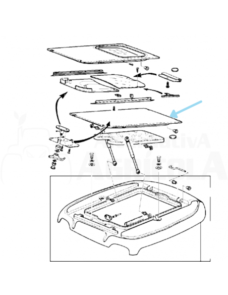 Techo cabina Comfortgard con techo abatible para John Deere S6000, 6020, 6030, 6M, 7030