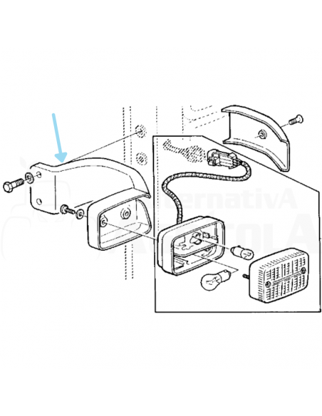 Soporte pilotos delanteros tractores John Deere R110386