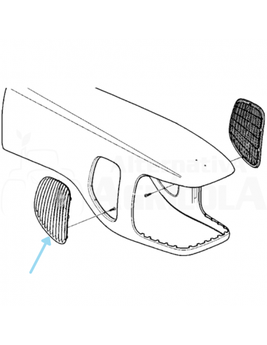 Ventana de Aireación Parrilla Derecha Tractores John Deere Serie 6020 de 6 Cilindros