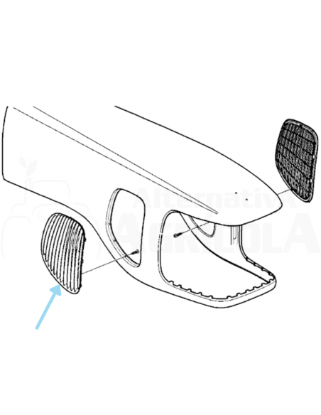 Ventana de Aireación Parrilla Derecha Tractores John Deere Serie 6020 de 6 Cilindros