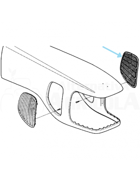 Ventana de Aireación Parrilla Izquierda Tractores John Deere Serie 6020 de 6 Cilindros