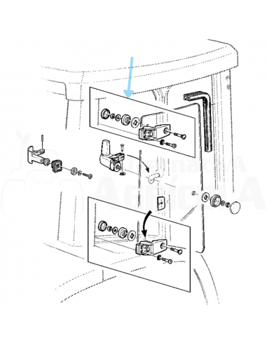 Juego completo bisagra ventana lateral AL71331 John Deere