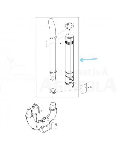 Silencioso con rejilla de escape tractor John Deere Serie M y R