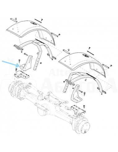 Soporte derecho de fundición para guardabarros tractor John Deere
