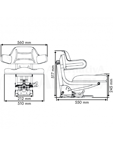 Asiento basic line amarillo amortiguación trasera base regulable en inclinación