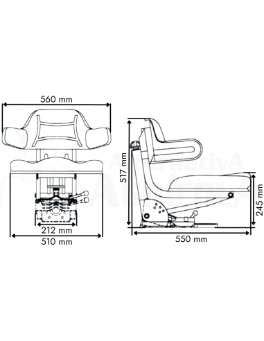 Asiento basic line amarillo amortiguación trasera 