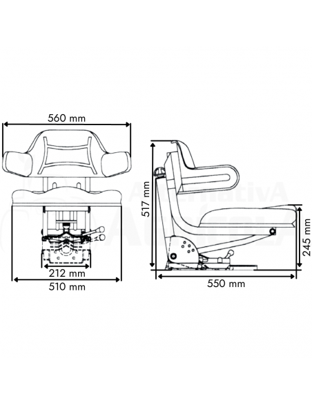 Asiento basic line amarillo amortiguación trasera 