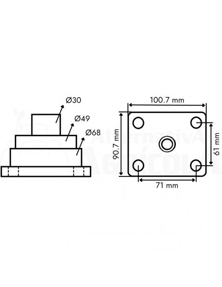 Pivote de Giro para Tractores John Deere y Massey Ferguson