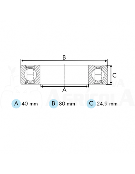 Rodamiento esférico Media Bola Tractores Fiat