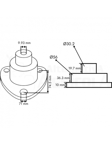Pivote giro puente delantero Ford y Fiat