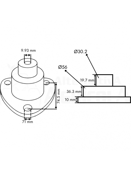 Pivote giro puente delantero Ford y Fiat