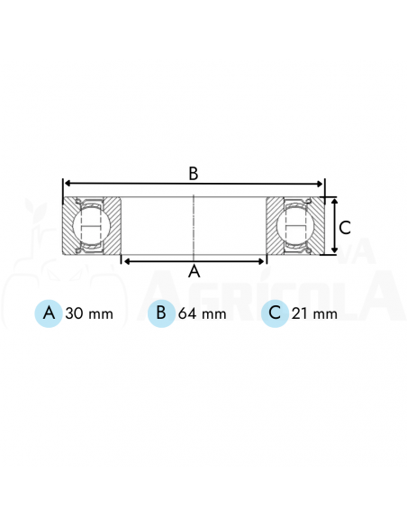 Rodamiento media bola Fiat y Ford Tractores Antiguos