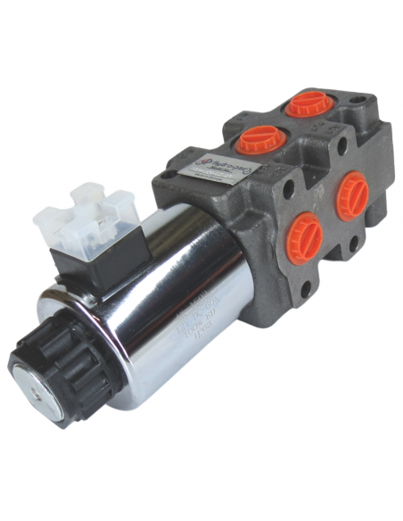 Selectora electroválvula hidráulica 1/2" 6 vias 12v bobina grande