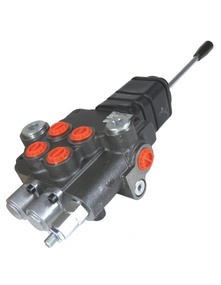 Distribuidor Hidráulico en cruz tipo Joystick 1/2" doble efecto circuito abierto