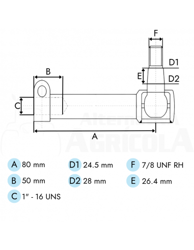Rótula hembra botella dirección Tractores Fiat Serie G y Ford Serie 70