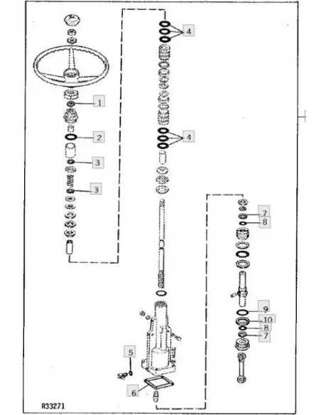 Anillo teflón dirección John Deere varios modelos T25327