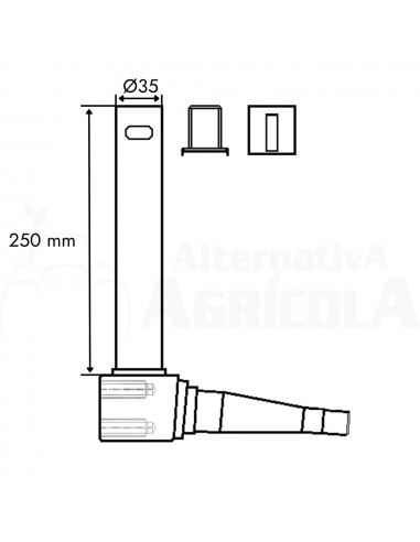 Mangueta dirección John Deere Ø 35 x 250mm AR58608