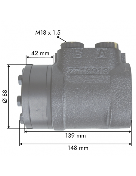 Orbitrol de Dirección para Tractores John Deere 200cc Serie 40 y 50 de 6 Cilindros.