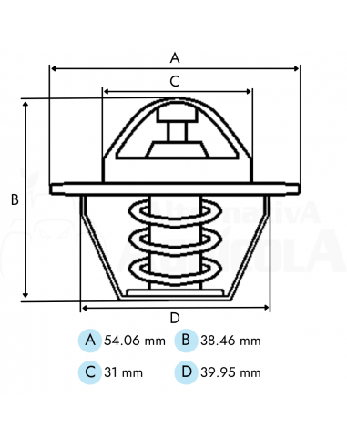 Termostato para tractor John Deere 82º