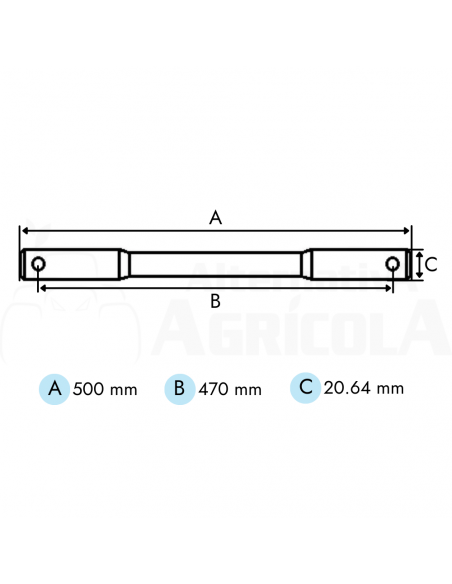 Eje del elevador inferior Ø13/16-500Mm L26932