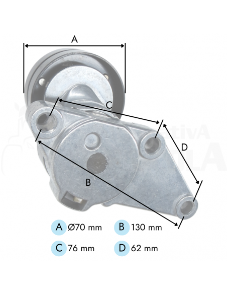 Tensor Automático Correa para Tractores John Deere 6100, 6200, 6300, 6400, 6506, 6600, 6800, 6900 y 7500