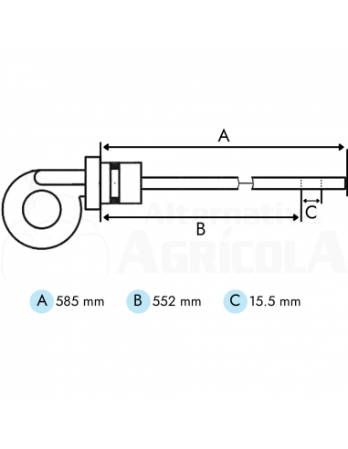 Varilla del Nivel de Aceite Hidráulico para Tractores John Deere Series 20, 30, 35, 40 y 50