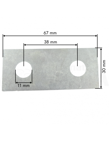 Lámina de ajuste rectangular 67x30x1 mm WP67301