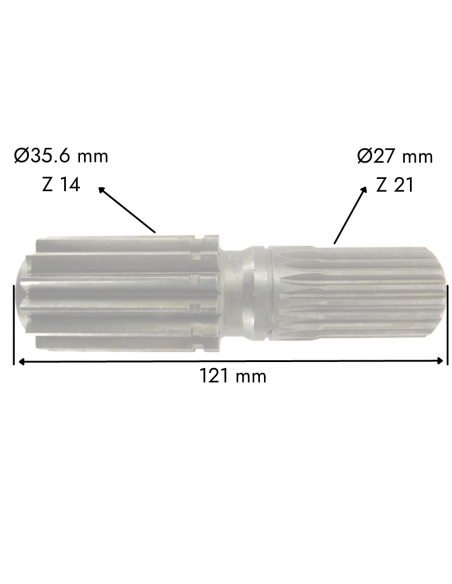 Semipalier tractor cubo reductor puente delantero doble tracción Z14/Z21