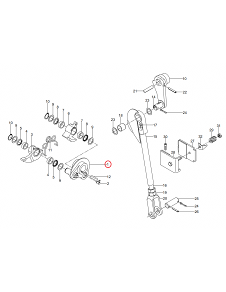 Soporte mecanismo disparador empacadora Welger