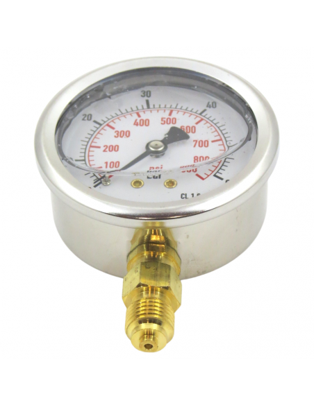 Manómetro vertical de glicerina rosca 1/4"  Inox presión 0-60bar1/4"  Inox presión 0-60bar