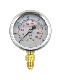 Manómetro vertical de glicerina rosca 1/4"  Inox presión 0-60bar1/4"  Inox presión 0-60bar