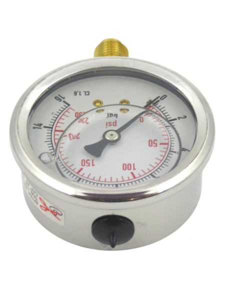 MANOMETRO GLICERINA INOX 63MM 0-10