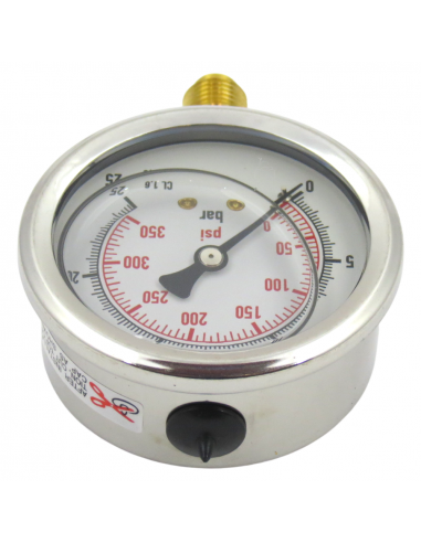 MANOMETRO GLICERINA INOX 63MM 0-25