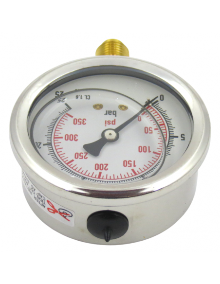 MANOMETRO GLICERINA INOX 63MM 0-25